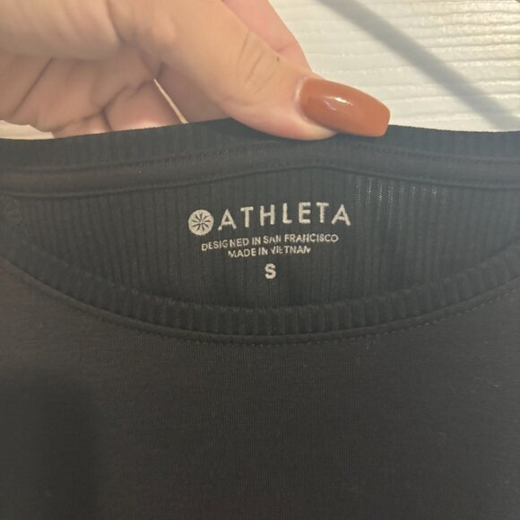 Athleta Focused Essence Semi Fit Tank Womens Small Black Workout Activewear - Picture 2 of 8